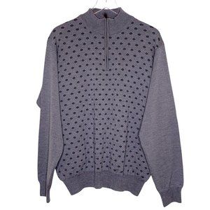 Peter Millar Merino Wool 1/4 Zip Pullover Sweater Sz XL Gray